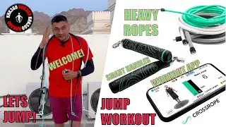 BEGINNER JUMP ROPE WORKOUT WITH HEAVY JUMP ROPES - CROSSROPE GET FIT SET & AMP HANDLES 4K✨