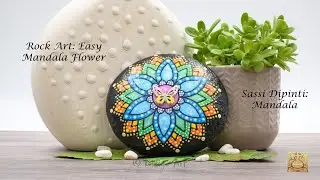 Rock art: Easy mandala flower 🌸 Come dipingere un mandala su un sasso