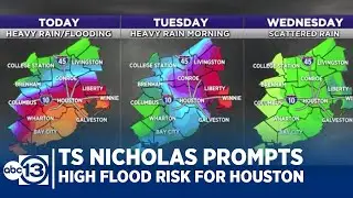 1 PM UPDATE: TS Nicholas prompts high flood risk for Houston