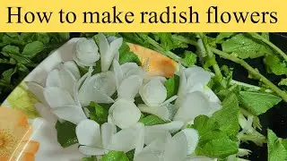 How to make radish flower | vegetable flower kaise banaen |  پھول بنانے کا طریقہ  | chefgrbalti 