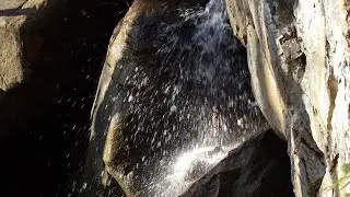 Rocks, elevation and waterfalls. Hiking Lookout mountain.