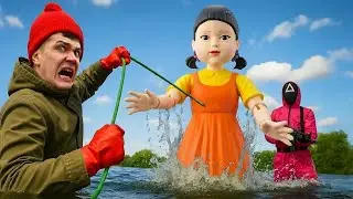 Found SQUID GAME DOLL Underwater While Magnet Fishing!