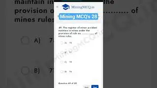 mining quiz for mining examination #miningsirdar #overman #dgmsexamination #coalindia #miningmcq