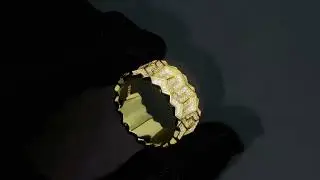 IMPERIAL GEOMETRIC PAV&Eacute; MOISSANITE STATEMENT RING IN STERLING SILVER