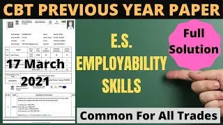 ES Previous Year CBT paper/Solution of ES CBT Exam 2021/Employability Skill//ITI ES CBT Sample paper