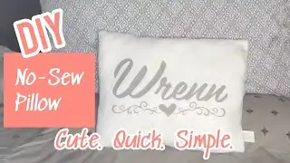 DIY No-Sew Pillow | Dollar Tree Microfiber Cloth | Cricut Easy Press and HTV