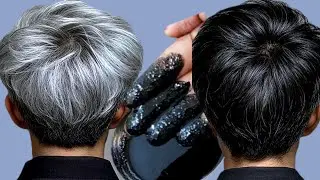 Natural Black Hair Dye🖤 No More White Grey Hair☝️ Get Jet Black Shiny Silky Hair in 5 Minutes😍