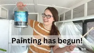DIY Bus Conversion Interior Painting | Bus Vlog Week 16 | Building a Tiny Home