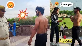 shirtless in public reaction | girl propose (I love you)🌹
