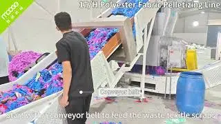 1000 kg/h Waste PSF/POY/Polyester Fabric Pelletizing Machine Running In Customer Factory