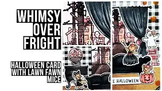 🐭✨Whimsy Over Fright: Handmade Halloween Card with Lawn Fawn Mice