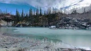 Skipping Rocks on Frozen Lake - Life in Alaska