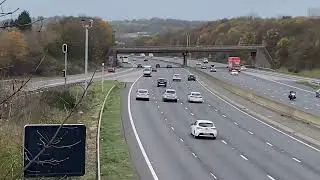 M1 MOTORWAY ENGLAND. Junction 28 view north and on ramp.