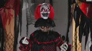 6 Ft. Animated Standing Double-Head Pop-Up Circus Clown Halloween Prop Decoration