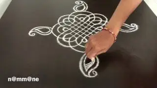 Fusion of Padi kolam and Freehand rangoli || 5-5 dots padi Kolam