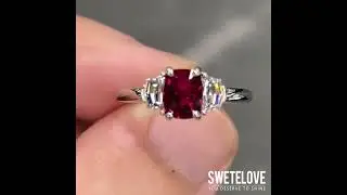 2.6ct Blood Red Ruby 925 Silver Ring