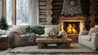 Winter Snowfall Blended With Fire Sounds Creates Gentle Calm And Cozy Serenity