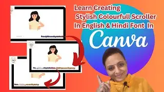Stylish Colorful Text Scroller Using  English & Hindi Font In Canva | Colorful Hindi Font Scroller