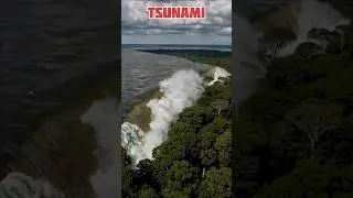 Tsunami in the amazon forest 🌲#shorts #amazon #tsunami #flood