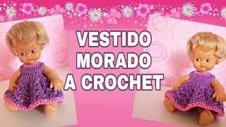 DIY VESTIDO MORADO A CROCHET PARA MUÑEQUITA