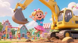 Rumble Rurable Goes the Digger | Construction Rhyme for Toddlers | Noisy Digger Song with Crunches
