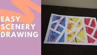 Easy Scenery Drawing with tape | Art video | Satisfying video | Sparkling Skills