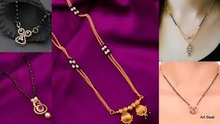 New Latest Gold Mangalsutra Designs - Beautiful Mangalsutra Design With Black Beads