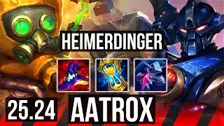 HEIMERDINGER vs AATROX (TOP) | Good KDA: 10/1/9, 5k gold comeback | KR Master | 25.24