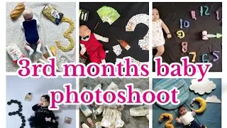 3 months baby photoshoot ideas at home/ simple baby photoshoot at home /monthly baby photoshoot