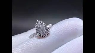 Boucheron 18k White Gold Pave Diamond Serpent Boh&egrave;me S Motif Ring