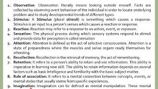 Psychology of Learning (Unit 2) - Part 1
