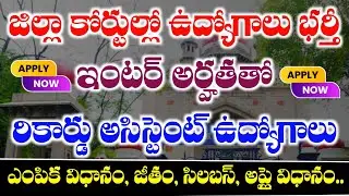 జిల్లా కోర్టుల్లో రికార్డ్ అసిస్టెంట్ ఉద్యోగాలు భర్తీ | District Court Record Assistant Notification
