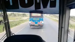 Modern Coast Bus overtakes Chania Bus