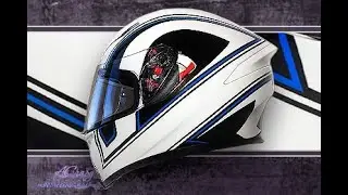 Аэрография на шлем AGV K5 - Blue Lightning.