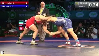Round 2 FS - 86 kg: Meysam JOKAR (IRI) df. Serdar BOKE (TUR) by TF, 10-0