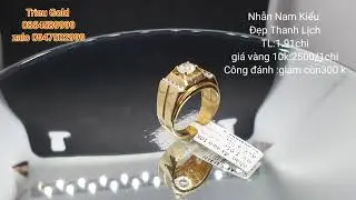 Nhẫn V&agrave;ng T&acirc;y 10k Thiết Kế 3D Đẹp Thanh Lịch Gi&aacute; 5075K l trieu gold0854589999