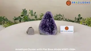 Model # 5611-0884 Amethyst Cluster with Flat Base by BrazilGems.com 🏷 FOR SALE🛍🛒Shop Now 