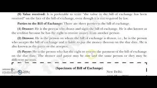Negotiable Instruments Act, 1881 (Kinds of Negotiable Instruments- Bills of Exchange) -2