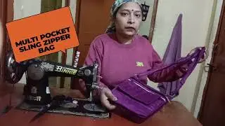 DIY 5 pockets zipper sling bag/shoulder 🛍️/handmade purse 👜