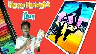 #parentsday Parents day special drawing with oil pastels colour|Global parents day 2020 drawing
