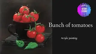 Bunch of tomatoes realistic painting  | Kesan studio