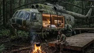 Building a house in an Abandoned Helicopter Mi 8 in the forest Full ASMR Process