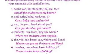 4. Make questions using the words below...