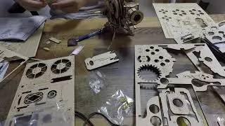 Building Vitascope Mechanical Wood Kit / Wooden Vintage Movie Projector | Timelapse