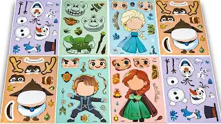 [PaperDIY] NEW Decorate DISNEY FROZEN Sticker Book Makeover! ✨ Elsa, Anna & Olaf | DIY Sticker ASMR