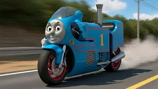 Hybrid Time: Thomas Train - Excavator, Kamaz, Bicycle, Motorcycle, Loader...