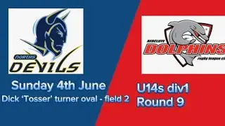 Norths devils vs Redcliffe dolphins u14s div1 Sunday 4th June 2023 Round 9