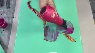 Dutch pour fluid art | acrylic flow process | Tasha Acrylicious