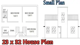 23 X 32 SQFT HOUSE DESIGN II 23 X32 HOUSE PLAN II 23 X 32 GHAR KA NAKSHA II HomeDesigner MirBhai II