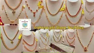 Saravana Elite Stone Necklace Collection | Lightweight Fancy Traditional Stone Necklace Designs